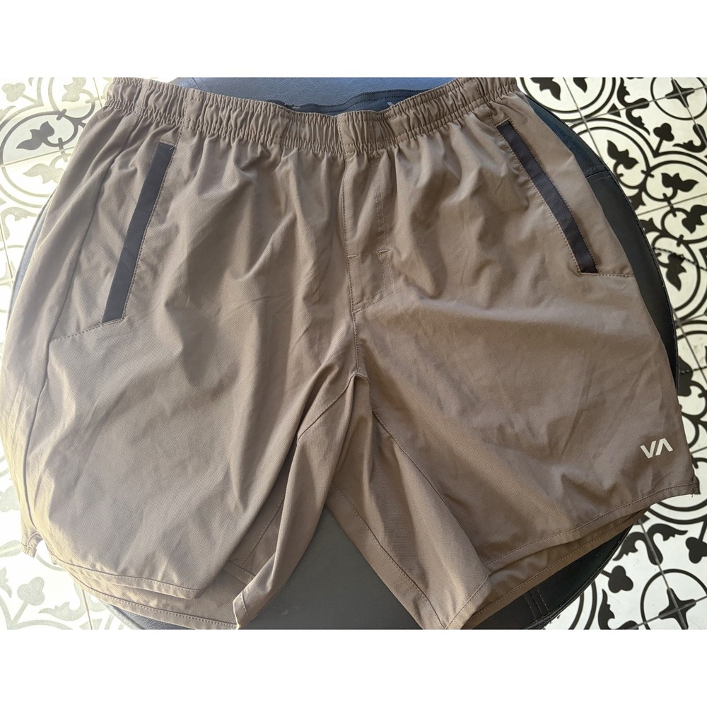 RVCA Men's Yogger Stretch Sport Short Training Running Plum Brown Size M